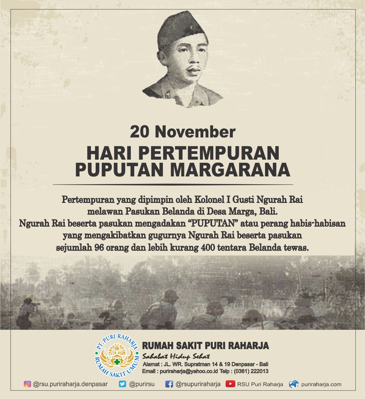 Selamat Hari Pertempuran Puputan Margarana 20 November